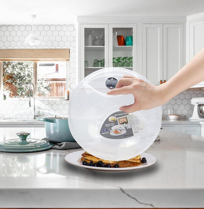 Large Microwave Cover for Food Easy Grip Microwave Splatter Cover Guard Lid with Steam Vent and BPA Free & 11.5 Inch, Dishwasher Safe