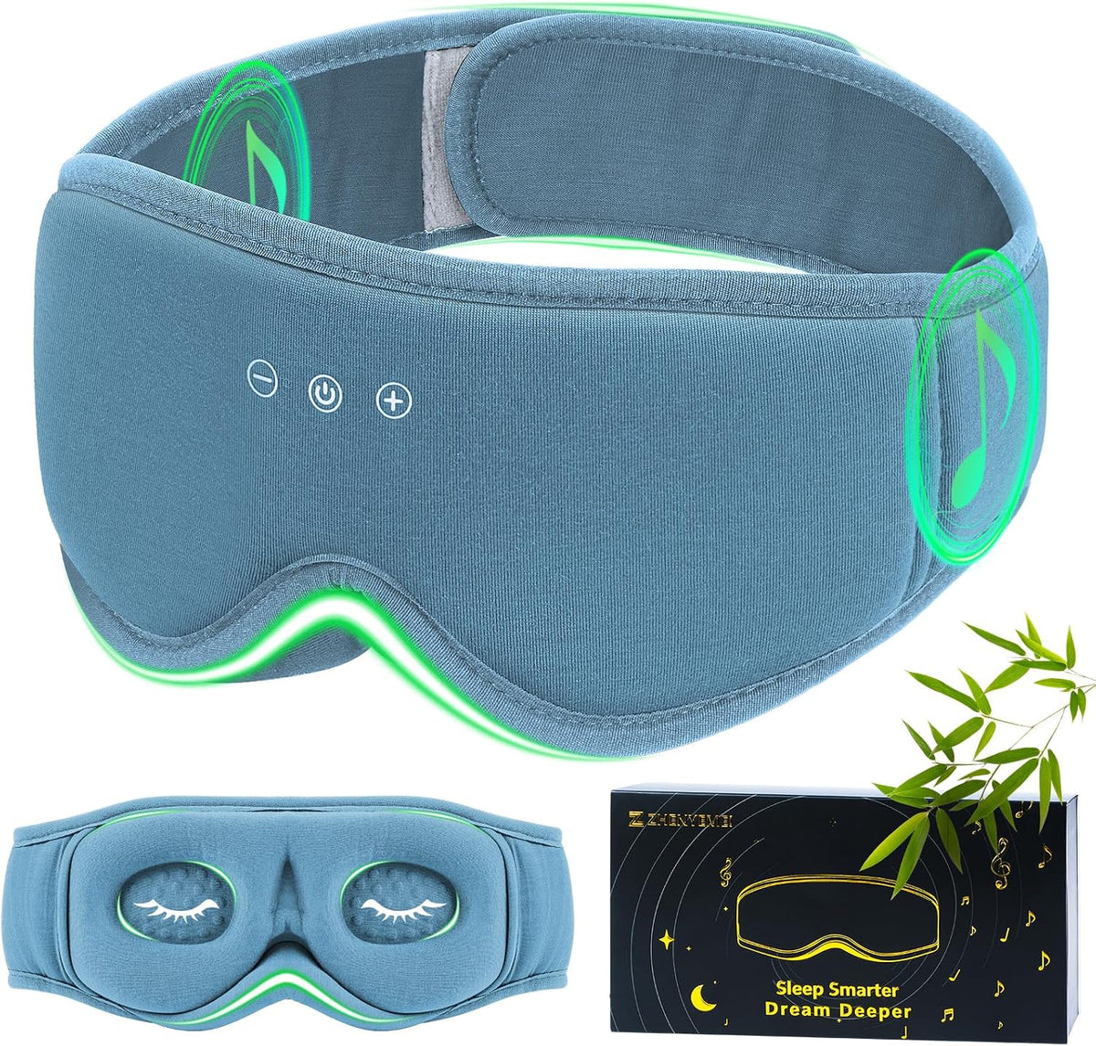 Sleep Mask with Bluetooth 5.4 Headphones, Removable 3D Eye Cups, Timing Sleeping Headphones for Side Sleepers, Wireless Music Eye Mask Speakers for Men, Women, Tech Gifts, Pink