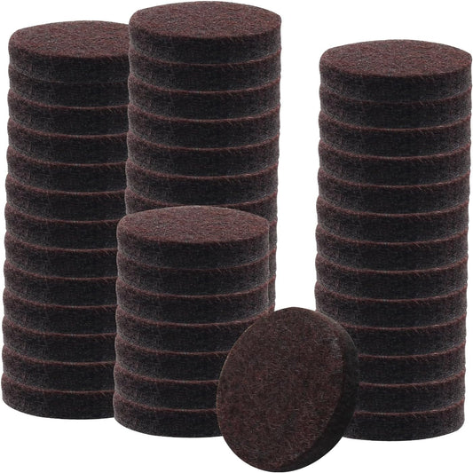 48 Pcs 1-1/2"/38mm Felt Furniture Pads Brown Round | Self Adhesive, 5mm Thick, Anti Scratch Floor Protectors, For Furniture Feet Chair Legs