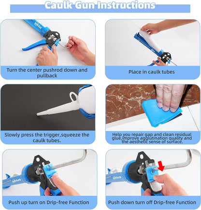 3 in 1 Silicone Caulking Tool, High Quailty Grout Removal Tool and Sealant Finishing Scraper with Stainless Steelhead, Caulk Remover Tool Kit for Window, Kitchen, Floor, and Sink Joint