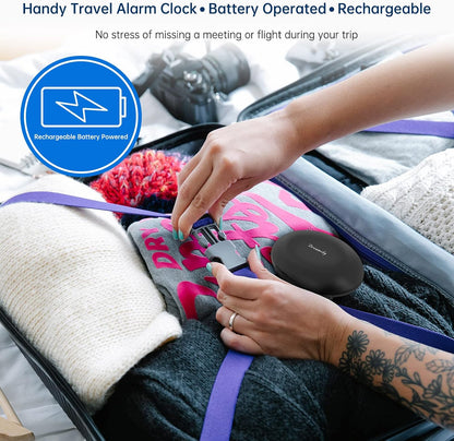 DreamSky Vibrating Alarm Clock for Heavy Sleepers Adults Under Pillow | Bed Shaker Alarm Clock for Teens Kids/Hearing Impaired, Rechargeable Battery Operated for Bedroom/Travel, Auto DST, Backlight