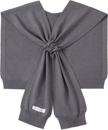 WaJuemy Women's Sweater Shawl Wraps Sleeves Knitted Collar Sweater Scarf Top Casual Lightweight Shoulder Cape Accessories