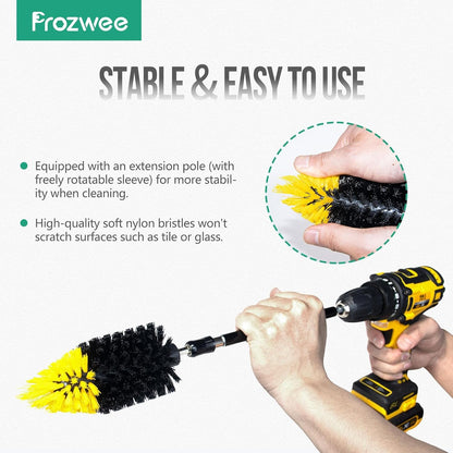 2PCS Tile Corner Drill Brush,New-Tapered Design for Clean Corners | Upgraded Powerful Scrubber Brush,to Tackle Corner Stains,Grout,Tiles,Sinks, Cleaning Corner of Bathtub,Bathroom,Kitchen