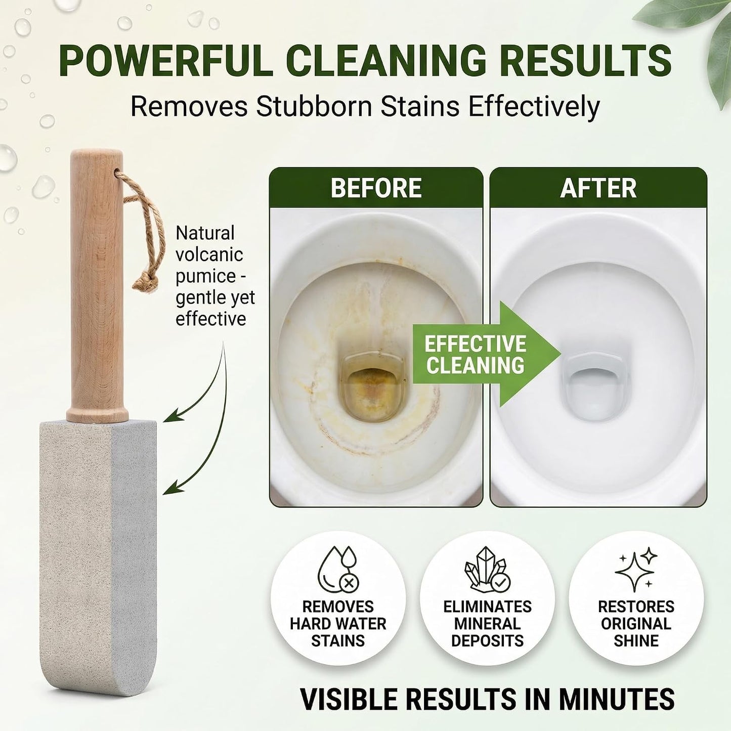 Pumice Stone 2-Pack Handle, Non-Scratch Toilet & Foot Cleaner | 2-in-1 Pumice Stone: Erases rust, hard water rings & calluses. Non-scratch handle, shapes to fit tight spots.