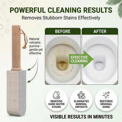 Pumice Stone 2-Pack Handle, Non-Scratch Toilet & Foot Cleaner | 2-in-1 Pumice Stone: Erases rust, hard water rings & calluses. Non-scratch handle, shapes to fit tight spots.