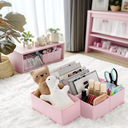 Drawer Organizer Clothes, 10 Pack Dresser Organizer for Baby Clothes, Underwear, Sock- Foldable Closet Organization and Storage Dividers Bins for Nursery, Bedroom (Beige)