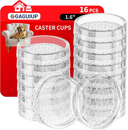 Non Slip Furniture Pads for Hardwood Floors - 12PCS 2" Caster Cups, Round | Furniture Stoppers to Prevent Sliding, Anti Slip Furniture Coasters Cup, Floor Protectors for Furniture Bed Couch Chair,Black