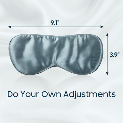 22mm Mulberry Silk Sleep Mask,3D Lash Friendly Eye Mask Adjustable Gray