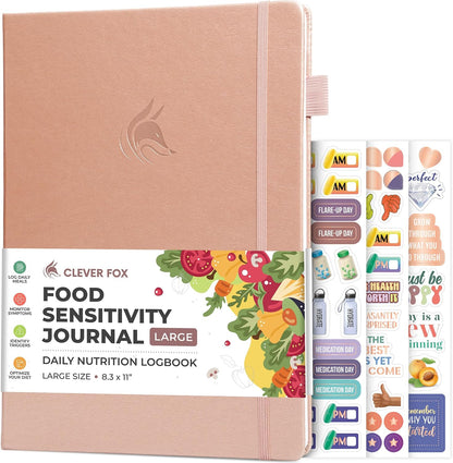Clever Fox Food Sensitivity Journal & Symptom Diary, 8.5x11 Purple