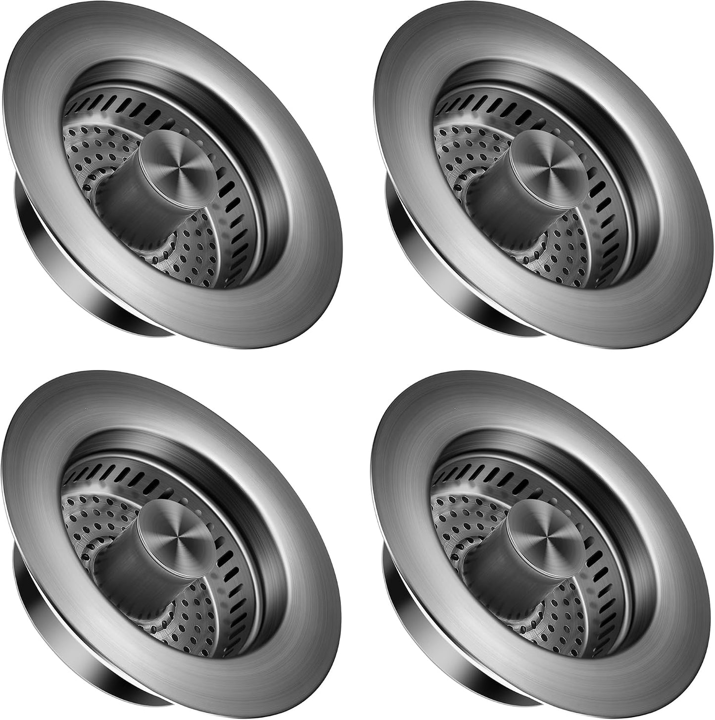 TGOSOMT Kitchen Sink Drain Strainer Stopper, Anti-Clog & Quick Drain | 3-IN-1 Design, Stainless Steel 304, Removable Strainer Basket, Corrosion & Scratch Resistant, Fits US Standard 3-1/2" Drain