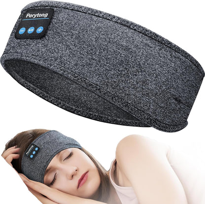 Perytong Sleep Headphones Wireless, Bluetooth Sports Headband Headphones with Ultra-Thin HD Stereo Speakers Perfect for Sleeping,Workout,Jogging,Yoga,Insomnia, Air Travel, Meditation (Grey)