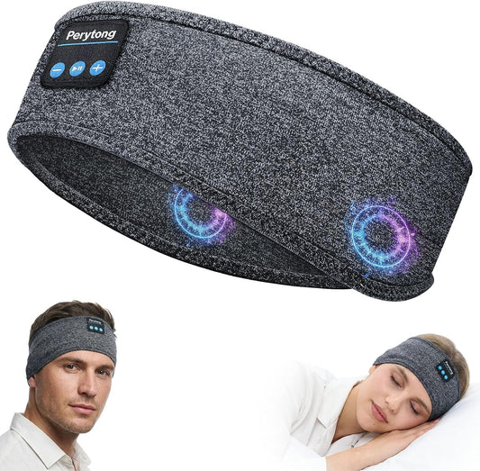 Perytong Sleep Headphones Bluetooth 5.4 Headband, Wireless Sleep Headband Headphones for Side Sleepers, Ultra-Thin Stereo Speakers & Extended Battery Life, Sports Headband Earphones for Sleeping