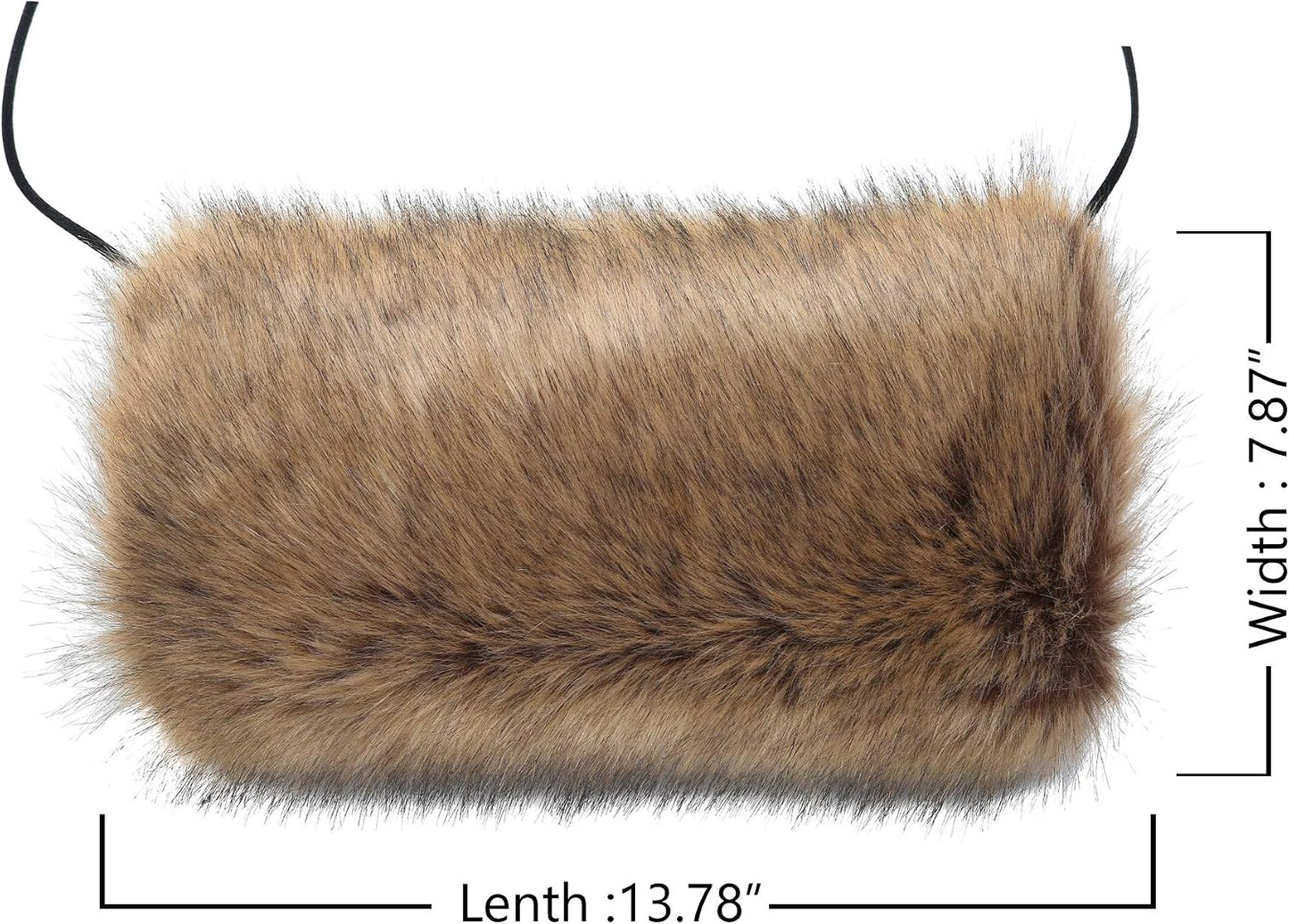 LA CARRIE Faux Fur Hand Muffs Women Winter Warmer Fuzzy Pouch Furry Plush Muffler Wedding Girl Kids Elegant Luxury Chic