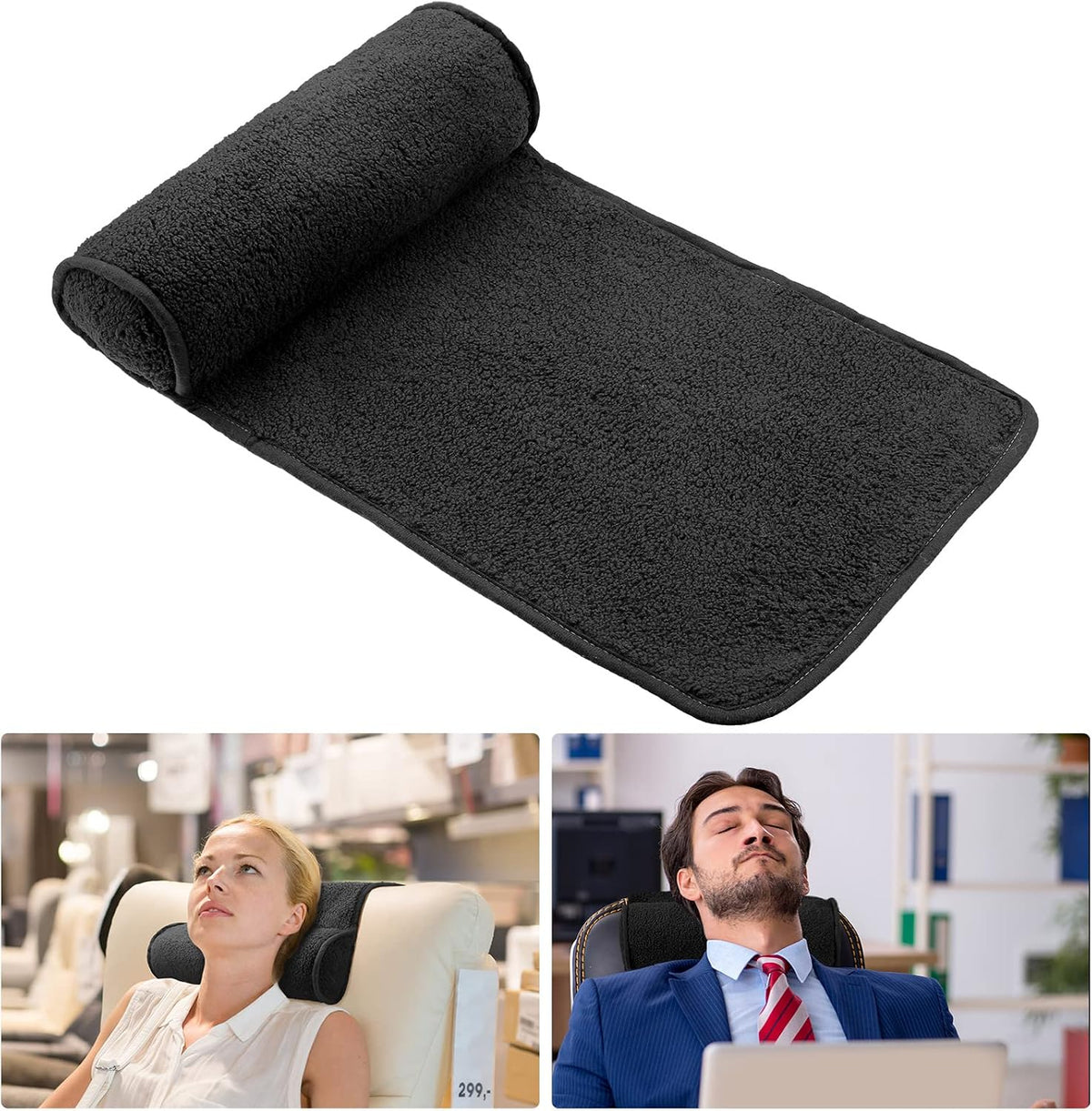 Weysat Head Neck Pillow for Recliner Chair Head Rest Roll, Gray
