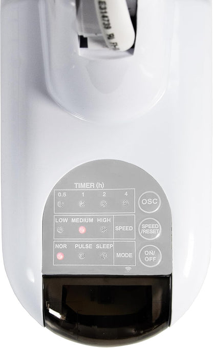 Comfort Zone 16-Inch Fan with Remote Control – Quiet 3-Speed Oscillating Indoor Fan with 90° Wide-Angle Airflow, Timer & Sleep Modes – Space-Saving Wall Fan for Bedroom, Home Gym & Office, White