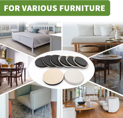 Furniture Sliders for Carpet and Hardwood, 8 PCS 3 1/2", Brown | Furniture Sliders for Hardwood Floors, Sliders for Moving Furniture, Furniture Movers Sliders, Combo Pack, Square