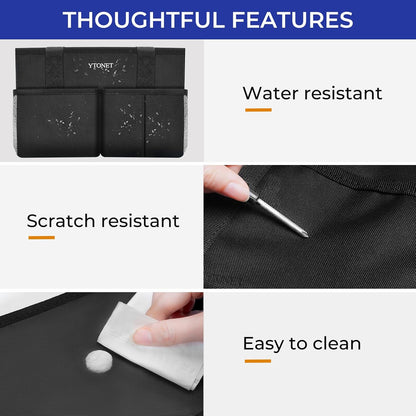 Ytonet Cleaning Caddy, Water Resistant Cleaning Supplies Organizer, Black | With Leakproof Cooler bag, Foldable Divider, Handle, Housekeeping Tote for Cleaners, Kitchen, Bathroom, Car Tool Caddy