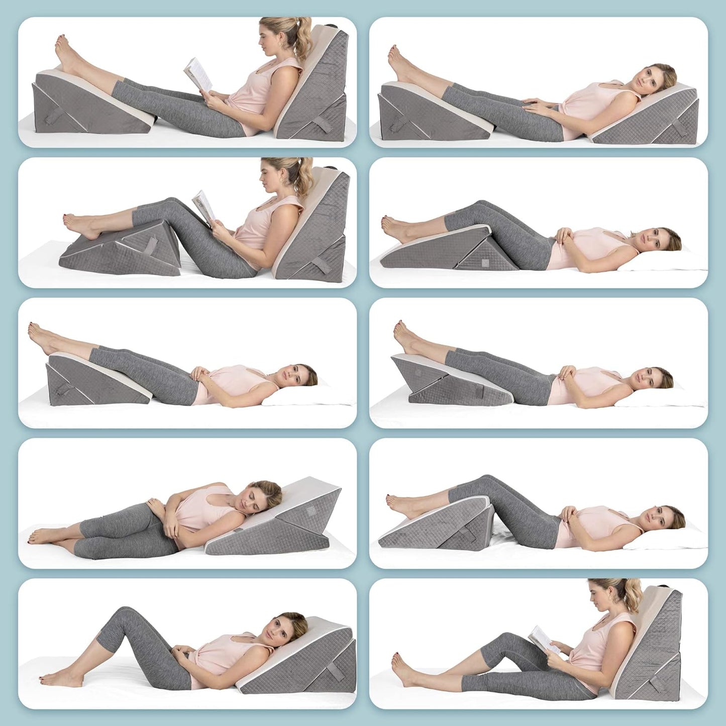 Kolbs Leg Elevation Pillow for After Surgery | Flat Top Bed Wedge Bolster Pillow for Legs | Foot, Knee, Ankle Elevation Post Surgery (Flat Top 7" Height)
