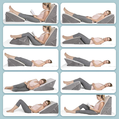 Kolbs Leg Elevation Pillow for After Surgery | Flat Top Bed Wedge Bolster Pillow for Legs | Foot, Knee, Ankle Elevation Post Surgery (Flat Top 7" Height)