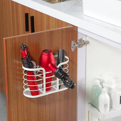 YIGII Hair Tool Organizer, Cabinet Door Storage Basket, Bathroom, Black | Storage for Hair Dryers, Flat Irons and Curling Tools, Space-Saving Cabinet Design for Bathroom Styling Tools