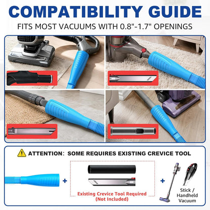 Sealegend Dryer Vent Cleaner Kit with Vacuum Hose Attachment & Brush Blue | Fits Most Vacuums, Loosens Stubborn Lint & Removes Hidden Dust, for Dryer Vents, Refrigerator Coils & Narrow Gaps