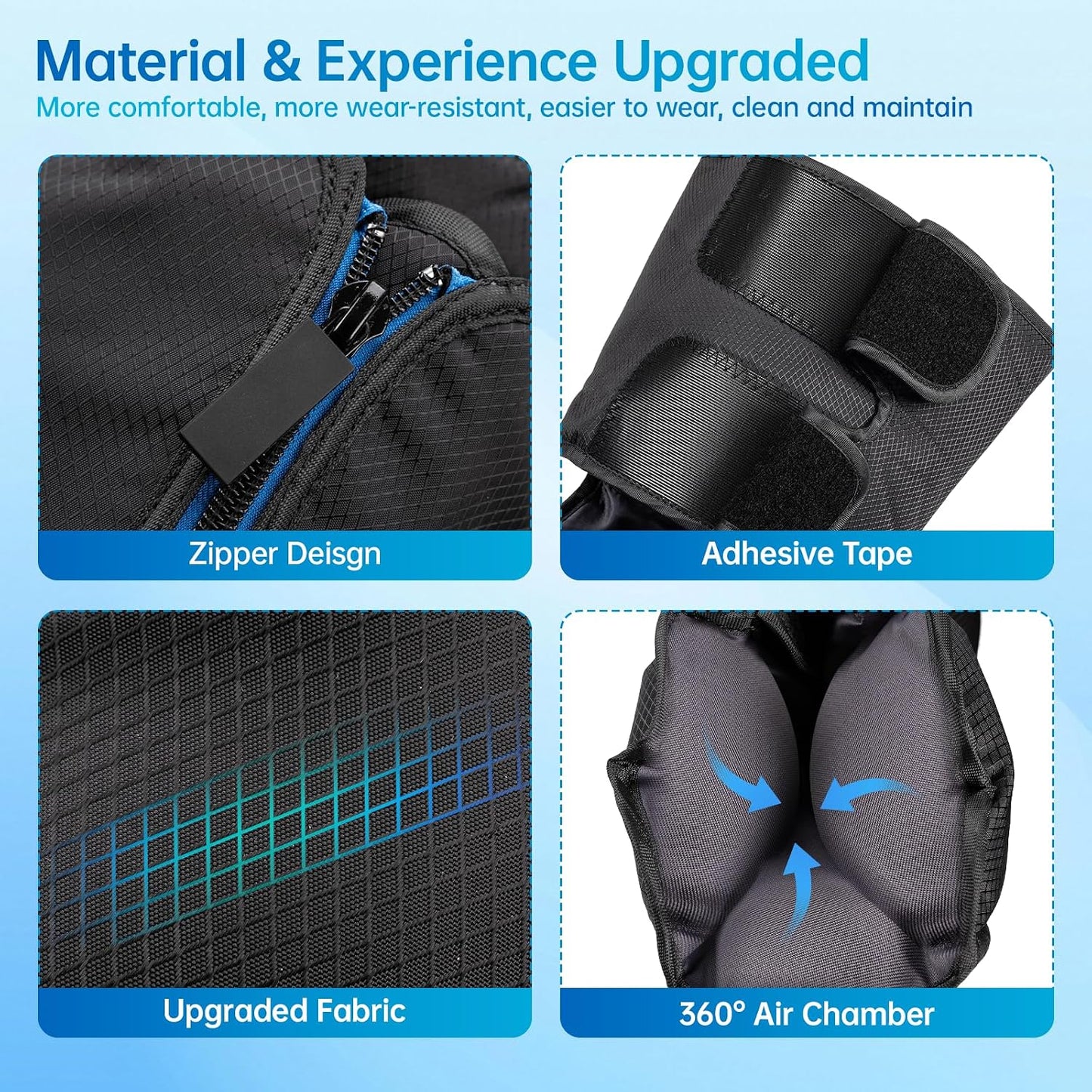 Air Leg Compression Massager Pro with Heat for Circulation and Pain Relief, Leg Recovery Compression System for Fast Recovery of Foot, Calf and Thigh, Relieve Edema, Reduce Muscle Fatigue
