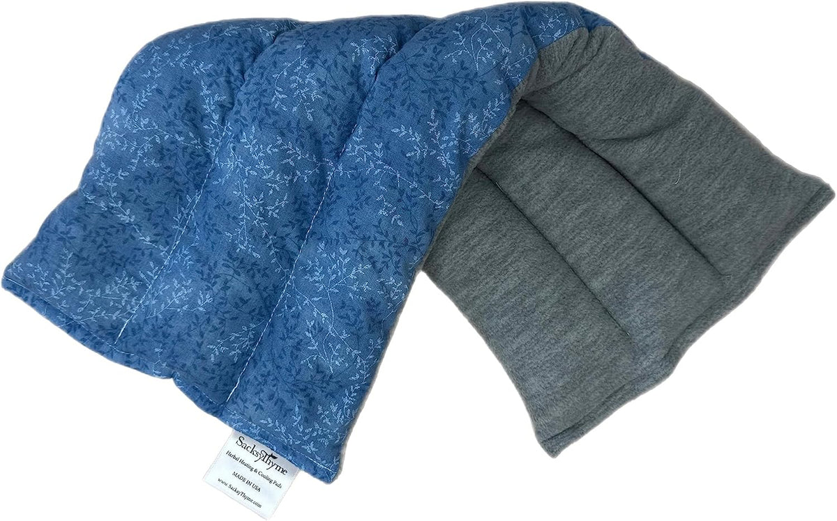 SacksyThyme Microwave Heating Pad for Cramps, Back, Neck, Shoulders, Leg Pain - Reusable Heat Pack, Hot Moist Microwavable Therapy Pack - Unscented Flaxseed Hot Compress Made in USA (Size: 12" x 7")