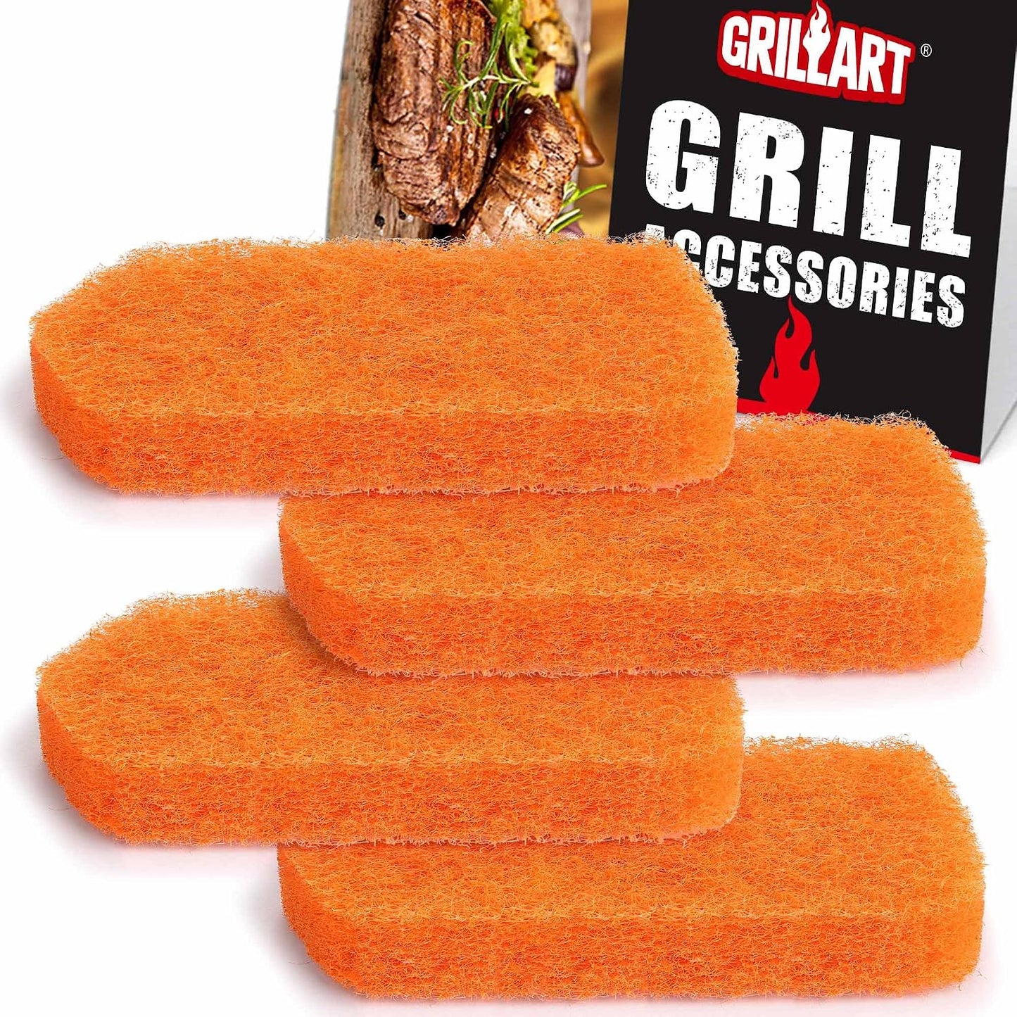 GRILLART Griddle Cleaning Kit for Blackstone, Griddle Accessories Kit | One Set for All, with High-Density Grill Stone, Thicker Griddle Scraper, Better Control Handle, For Revome Rust & Daily Clean