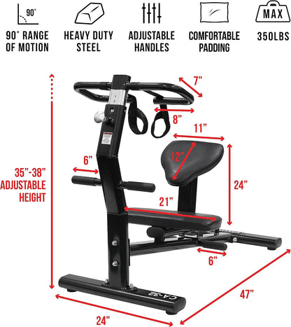 Valor Fitness Back Stretch Machine - Total Body Leg Stretching Equipment Home Gym Flexibility Therapy Workout Max Weight 350 Pounds - Straps Included