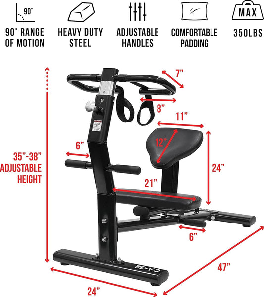 Valor Fitness Back Stretch Machine - Total Body Leg Stretching Equipment Home Gym Flexibility Therapy Workout Max Weight 350 Pounds - Straps Included
