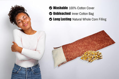 Microwavable Corn Filled Heating Pad and Cold Pack/Washable 100% Cotton Cover (Cross Hatch - Mint, 7.5in W x 11in L)