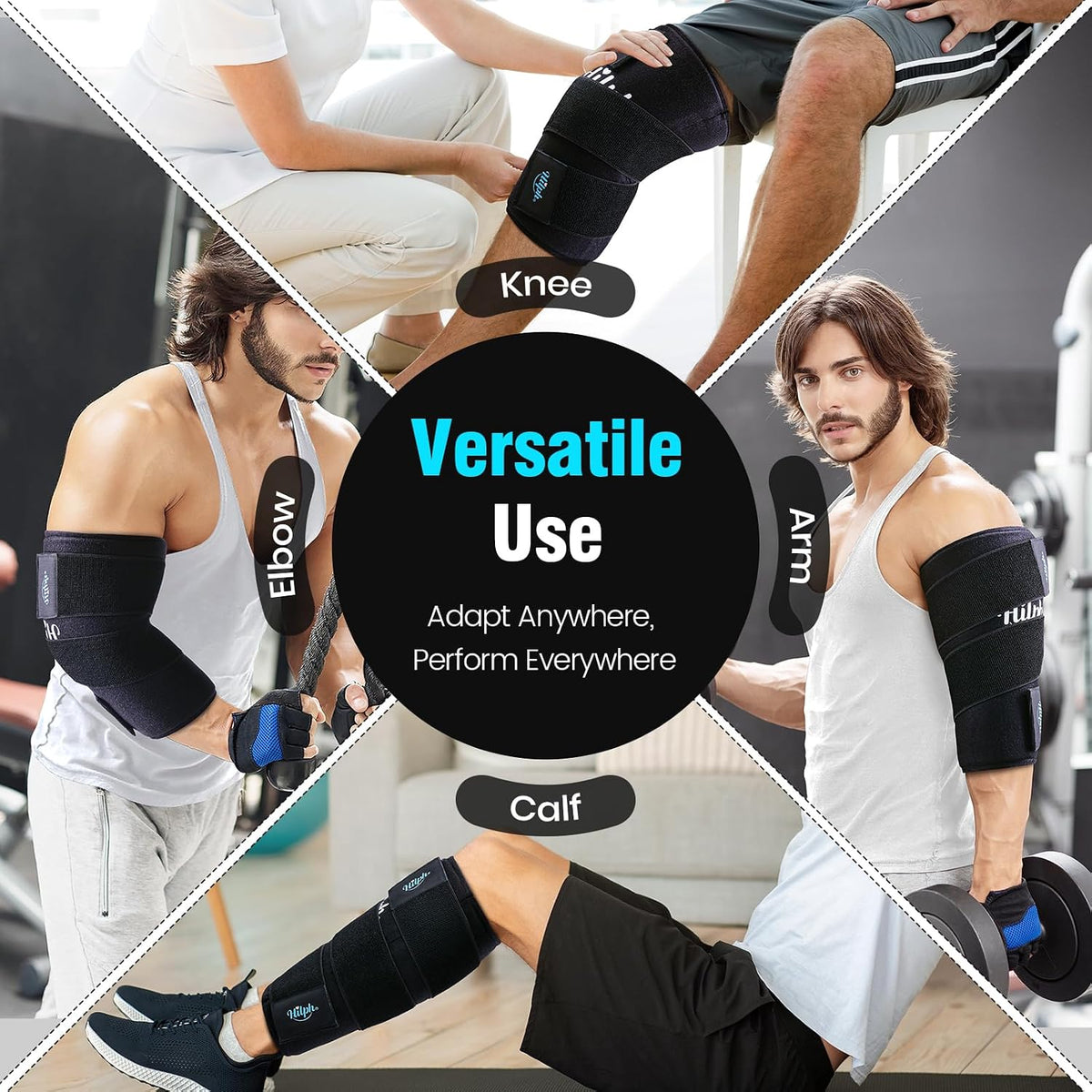 Hilph Knee Ice Pack Sleeve, Flexible Gel Ice Pack for Knee Pain Relief
