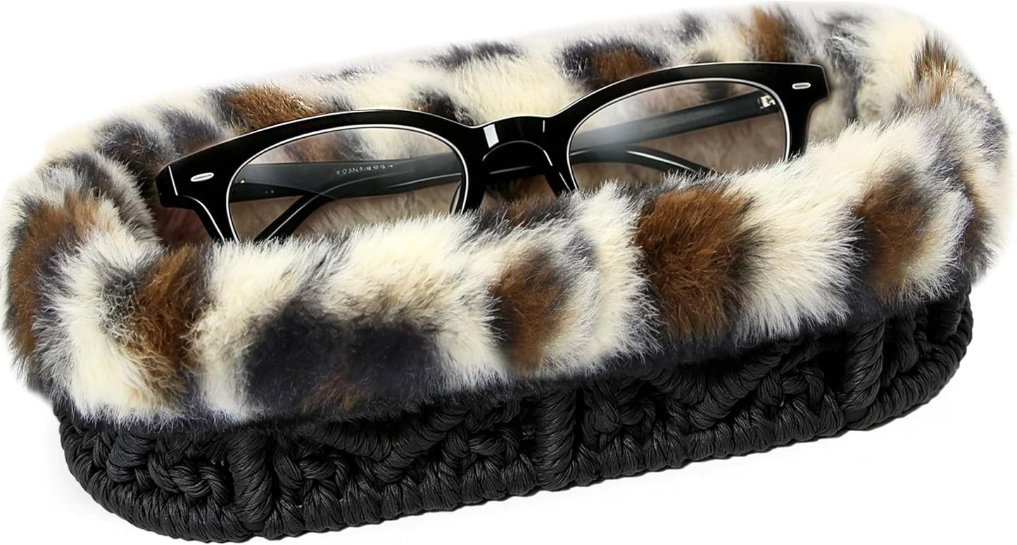 Plush Lined Eyeglass Holder Case for Nightstand | Anti-scratch Glasses Holder,Cotton Rope Eyeglass Stand Storage Organizer Tray for Office Desk