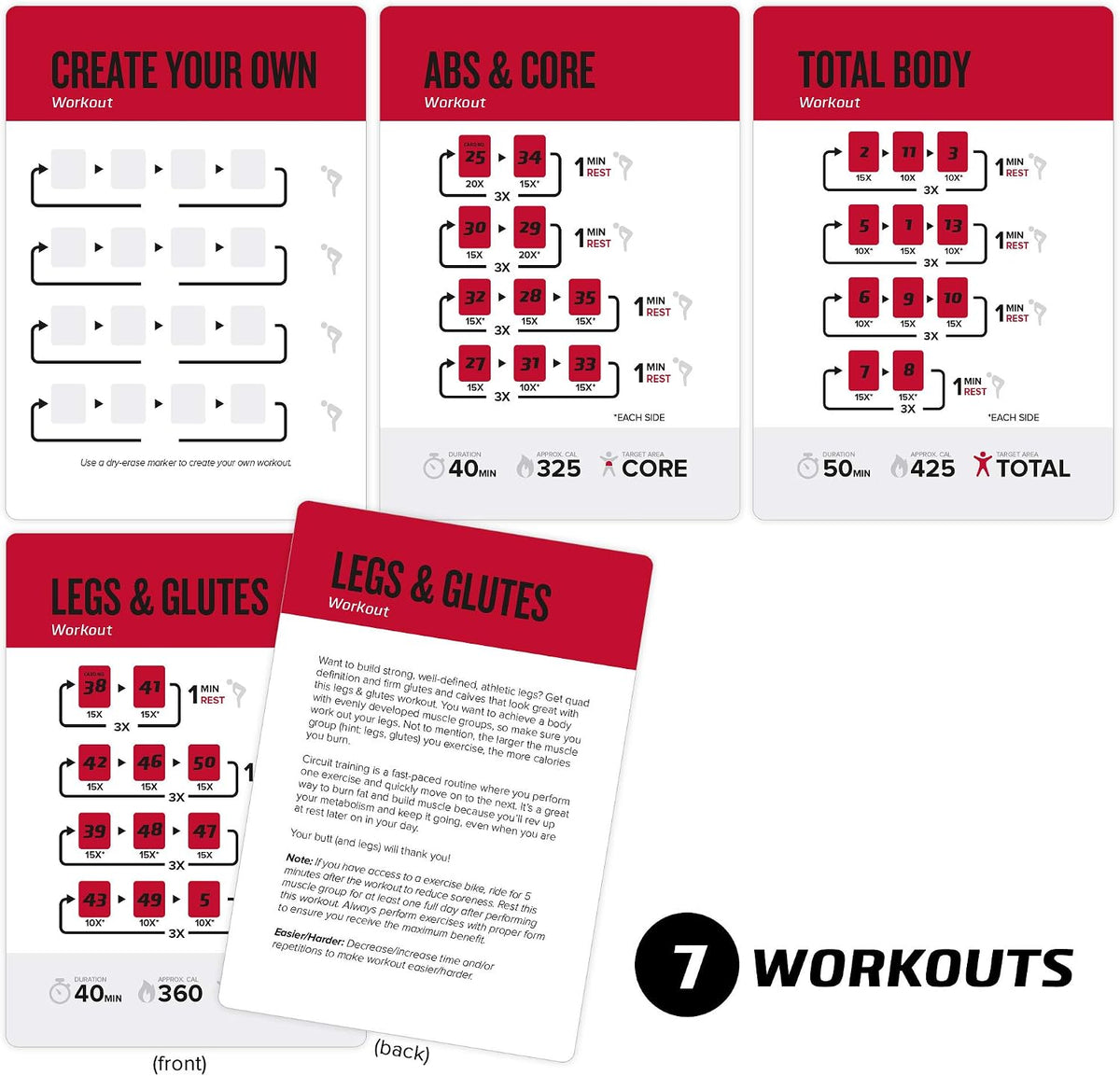 NewMe Fitness Pilates Workout Cards, Fitness Deck for Women and Men