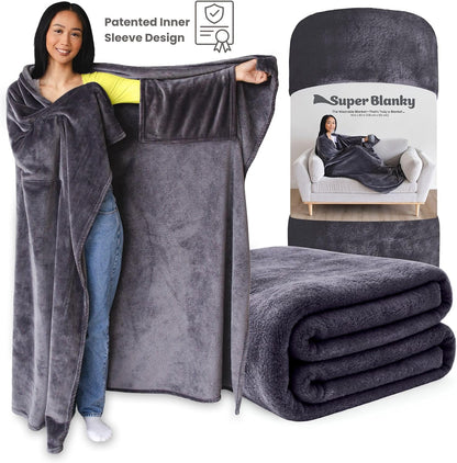 Super Blanky Wearable Blankets for Women & Men, Dorm Room Essentials, Gift for Her, Gifts for Women, Wife Birthday Gift Ideas