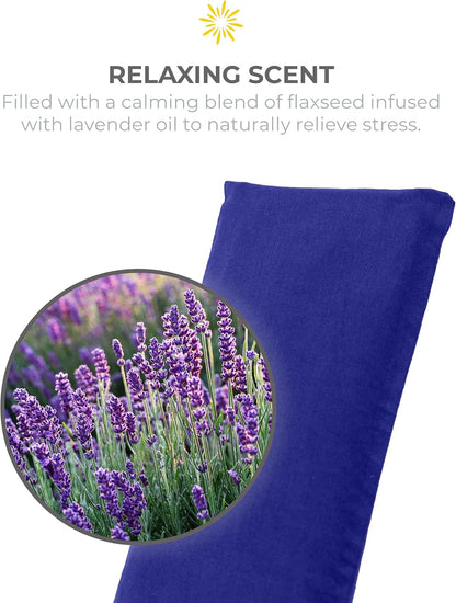 4-Pack Unscented Sateen Eye Pillows, Low-Luster, 9’’ x 4’’ Flaxseed Weighted Eye Mask for Sleeping, Hot or Cold Therapy for Relaxation, Migraine, and Headache, Assorted