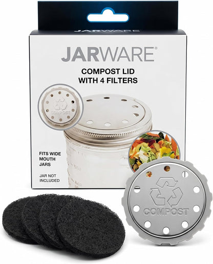 Jarware Herb Saver Lid for Wide Mouth Mason Jars, Green