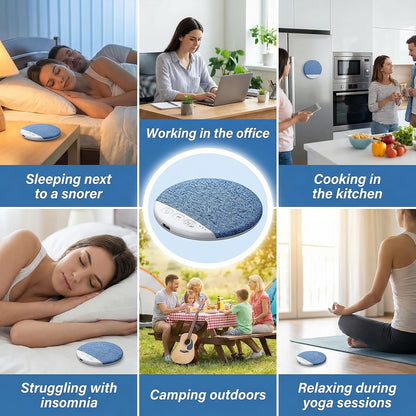 Ultra-Thin Bluetooth Pillow Speaker,Mini Portable Under Pillow Speaker with White Noise Timer Wireless Sleep Aid,Bone Conduction Sound Design for Side Sleepers,Private Stereo Sound for Adult&Kid,Blue