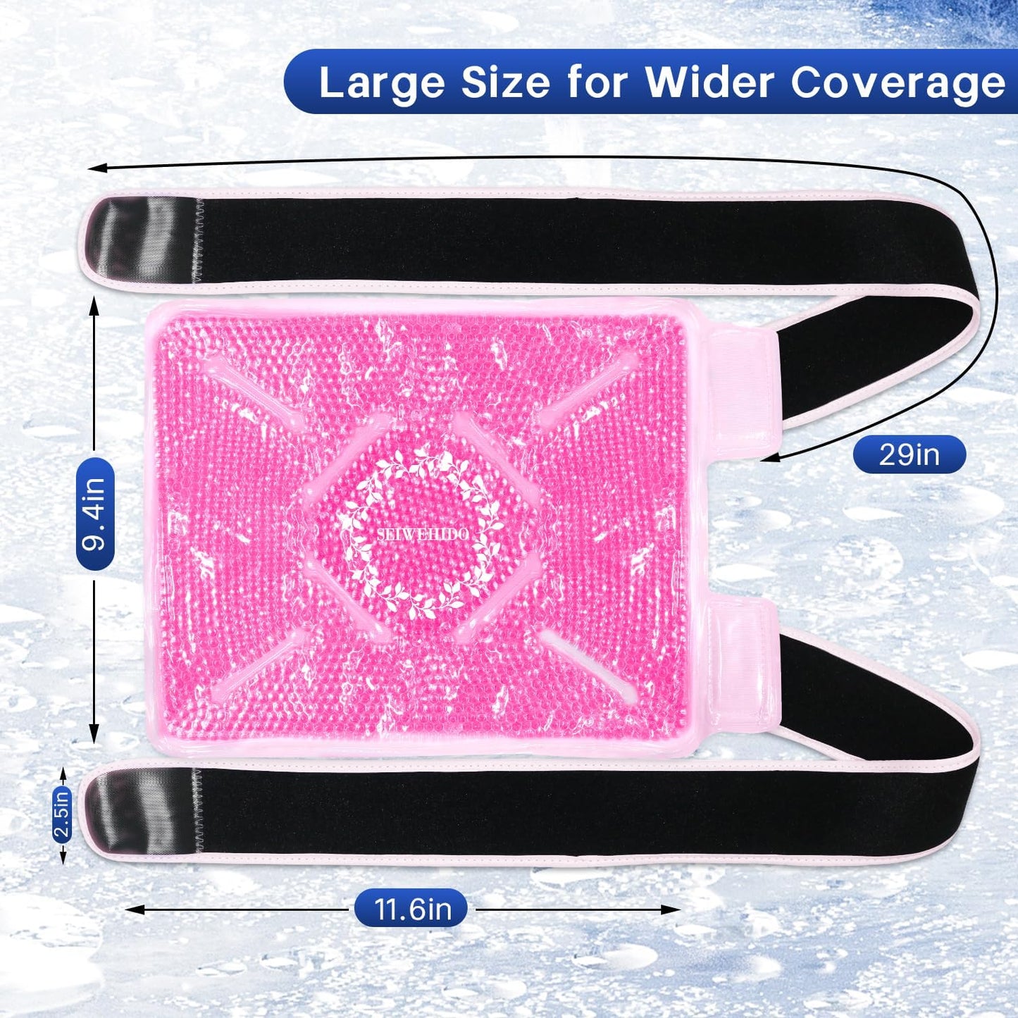 Knee Ice Pack Wrap for Pain Relief Reusable Gel Ice Wrap for Leg Injuries Swelling Knee Replacement Post-Surgery Recovery Adjustable Cold Compression Therapy Wrap for Arthritis