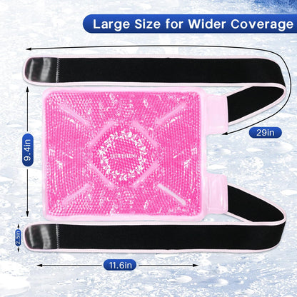 Knee Ice Pack Wrap for Pain Relief Reusable Gel Ice Wrap for Leg Injuries Swelling Knee Replacement Post-Surgery Recovery Adjustable Cold Compression Therapy Wrap for Arthritis