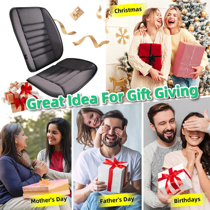 kingphenix Car Seat Cushion with Back Support Pillow, Memory Foam, Black | Memory Foam Car Cushion for Long Driving, Truck, Office Chair, Tailbone and Lower Back Support