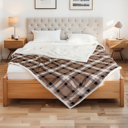 Soypipo Electric Heated Throw Blanket 50"x60", Faux Fur Plush with 4 Heat Settings & 2/4/8/10H Auto Shut-Off, Overheat Protection, Machine Washable, for Office & Chair, Dark Grey