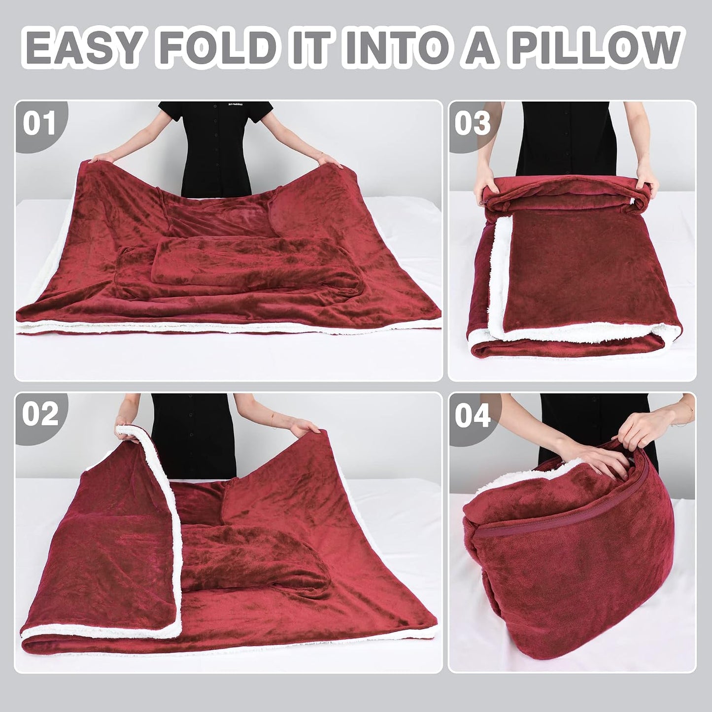 Catalonia Sherpa Wearable Blanket with Sleeves Arms