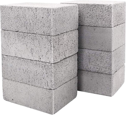 8 Pack Grill Brick Griddle Stone Pumice Cleaning Block | Commercial grade cleaner for oven, stove, BBQ grill, cookers, frying pans, racks and flat tops