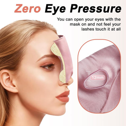 VOCOSTE 3D Silk Sleep Mask with Travel Pouch, Bean Pink