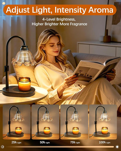 Candle Warmer Lamp with Timer and Dimmer, Adjustable Height Design