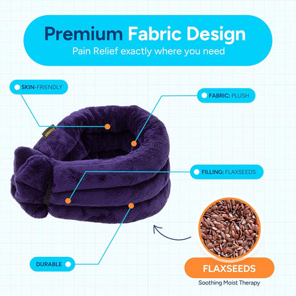 SunnyBay Microwave Heating Pad, Microwavable Heated Neck and Shoulder Wrap, Multipurpose Moist Hot/Cool 2.5lb Bean Bag Pack with Plush Cover and Elastic Fastener,26x6 Inches, Wider, Blue