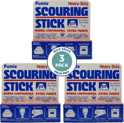 PUMIE Scouring Stick 2 Pack, Toilet Bowl Ring Remover, Heavy Duty Extra Strong Pumice Cleaning Bar, Pumice Stone for Cleaning Toilet Rings, Bathroom & Kitchen Stains by USPumice