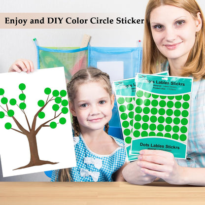 PARLAIM 1050 PCS Color Coding Labels Circle Dot Stickers,10 Color Style Colorful Coding Label Sticker for Office,Student Classroom