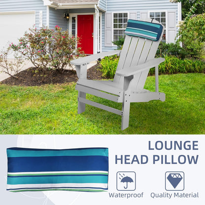 Chaise Lounge Head Pillow, 2 Pack Outdoor Patio Pillows with Adjustable Strap, Lounge Head Resting Pillow for Recliner Beach Pool Lounger Office Chair，Water Resistant Gray